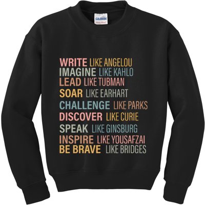 History Month Strong Women Empowered Gift Feminist Kids Sweatshirt