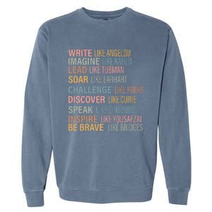 History Month Strong Women Empowered Gift Feminist Garment-Dyed Sweatshirt