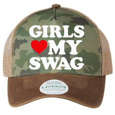 Heart My Swag Girl Love my Swag Valentine's Day Heart Legacy Tie Dye Trucker Hat