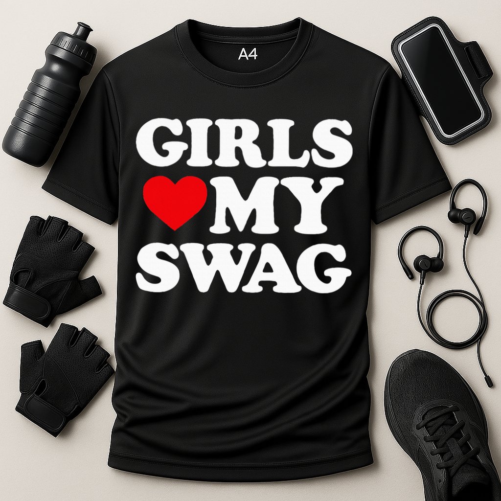 Heart My Swag Girl Love my Swag Valentine's Day Heart Cooling Performance Crew T-Shirt