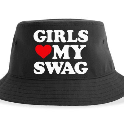 Heart My Swag Girl Love my Swag Valentine's Day Heart Sustainable Bucket Hat