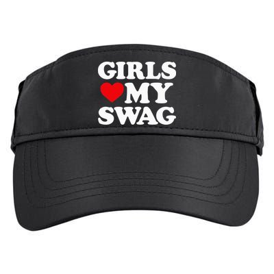 Heart My Swag Girl Love my Swag Valentine's Day Heart Adult Drive Performance Visor