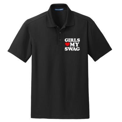 Heart My Swag Girl Love my Swag Valentine's Day Heart Dry Zone Grid Polo