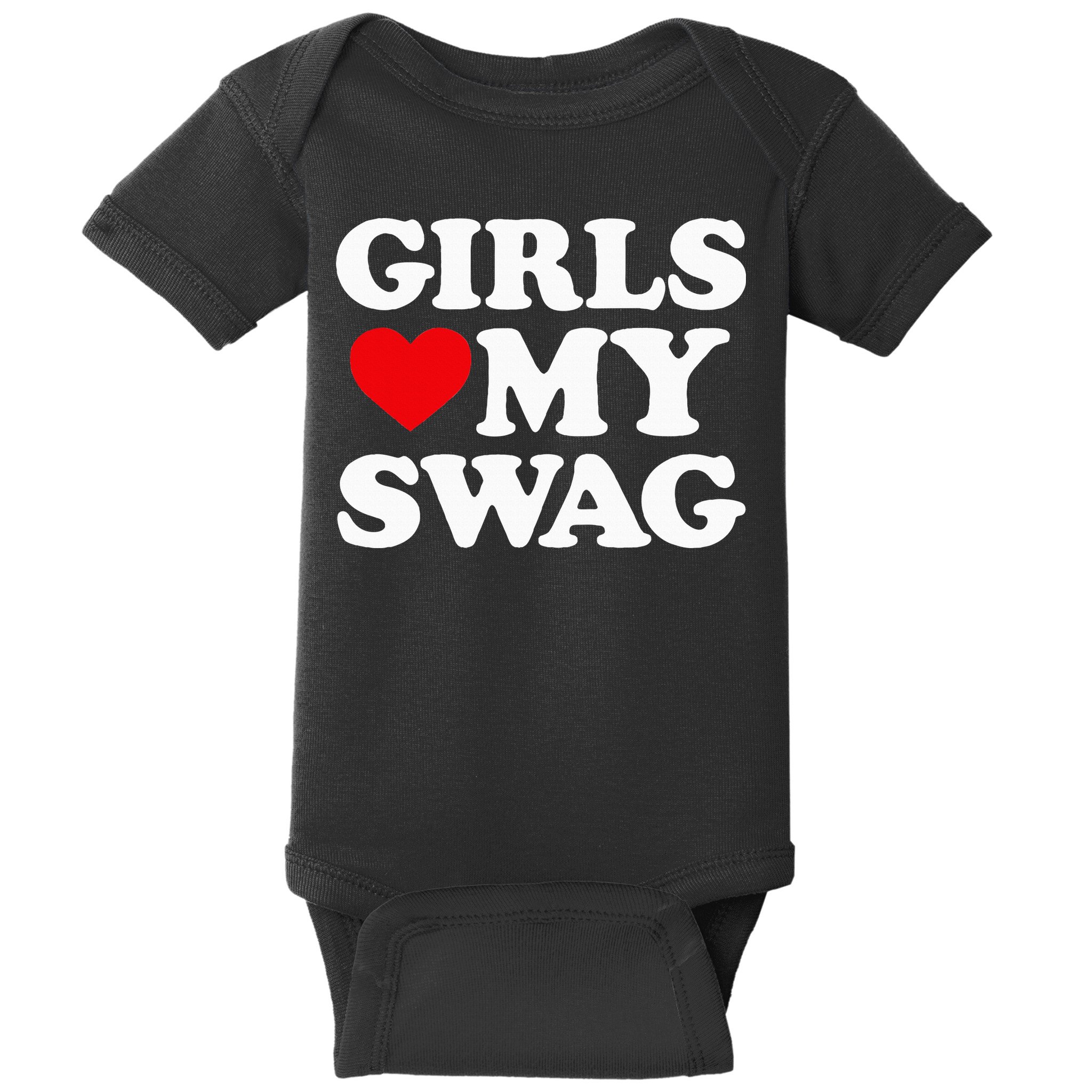 Heart My Swag Girl Love my Swag Valentine's Day Heart Baby Bodysuit