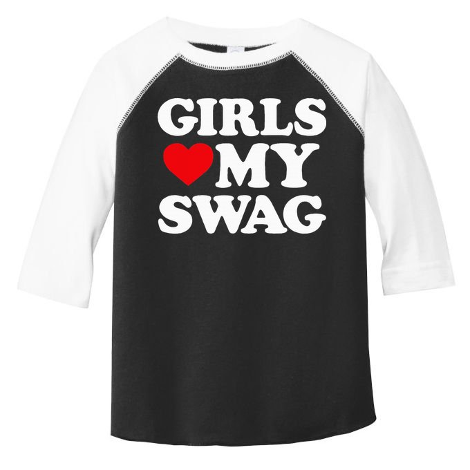 Heart My Swag Girl Love my Swag Valentine's Day Heart Toddler Fine Jersey T-Shirt