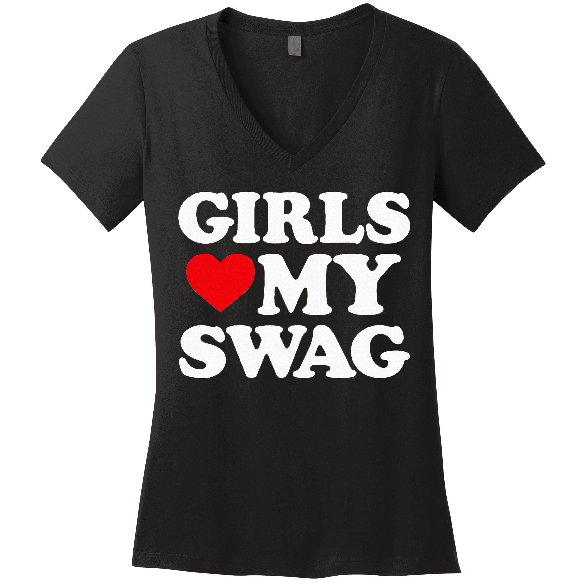 Heart My Swag Girl Love my Swag Valentine's Day Heart Women's V-Neck T-Shirt