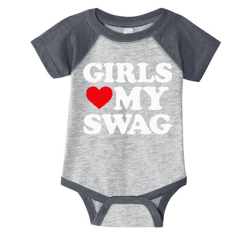 Heart My Swag Girl Love my Swag Valentine's Day Heart Infant Baby Jersey Bodysuit