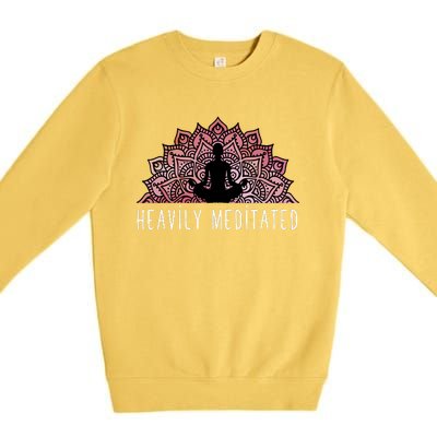 Heavily Meditated Spiritual Daily Meditation Zen Premium Crewneck Sweatshirt