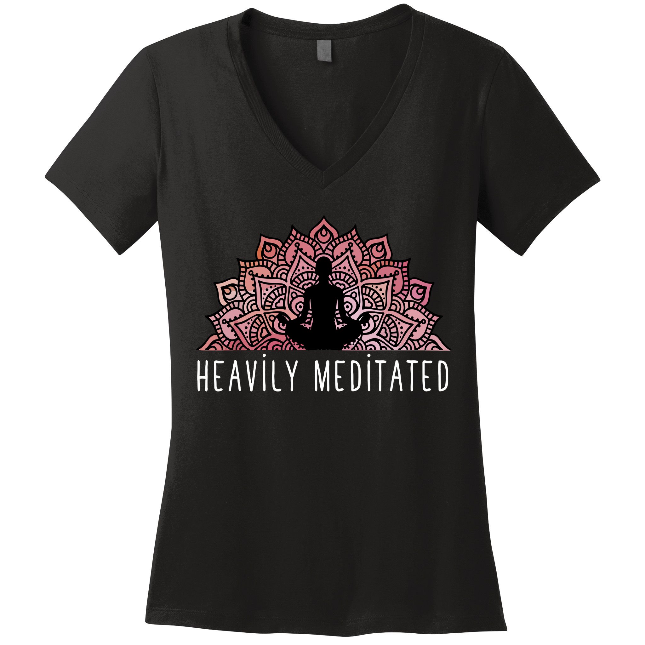 Heavily Meditated Spiritual Daily Meditation Zen Women's V-Neck T-Shirt