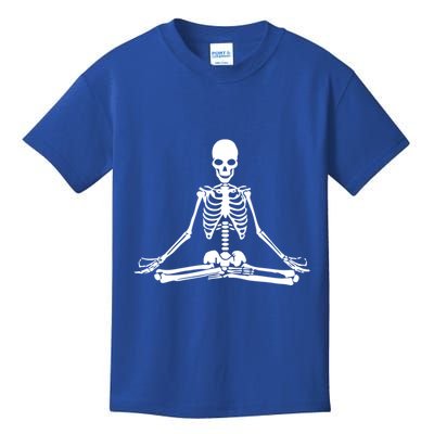 Halloween Meditating Skeleton Yoga Funny Gift Kids T-Shirt