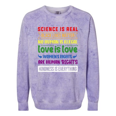 History Month Science Is Real Black Live Matter LGBT Pride Colorblast Crewneck Sweatshirt