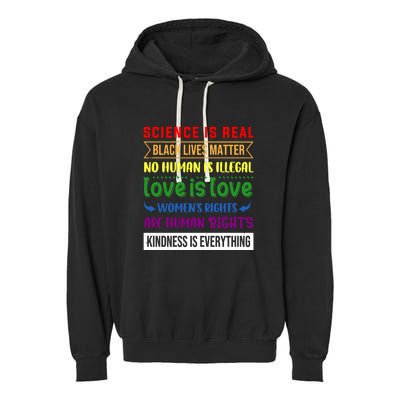 History Month Science Is Real Black Live Matter LGBT Pride Garment-Dyed Fleece Hoodie