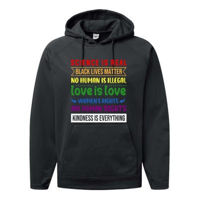 History Month Science Is Real Black Live Matter LGBT Pride Performance Fleece Hoodie