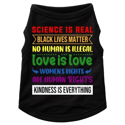History Month Science Is Real Black Live Matter LGBT Pride Doggie Tank
