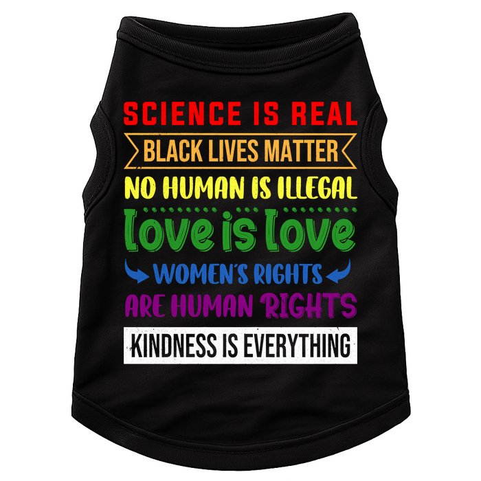 History Month Science Is Real Black Live Matter LGBT Pride Doggie Tank