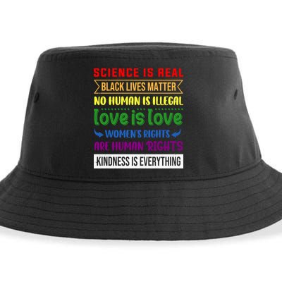 History Month Science Is Real Black Live Matter LGBT Pride Sustainable Bucket Hat