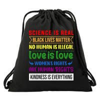 History Month Science Is Real Black Live Matter LGBT Pride Drawstring Bag