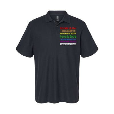 History Month Science Is Real Black Live Matter LGBT Pride Softstyle Adult Sport Polo