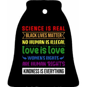 History Month Science Is Real Black Live Matter LGBT Pride Ceramic Bell Ornament