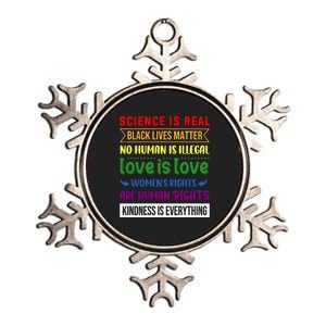 History Month Science Is Real Black Live Matter LGBT Pride Metallic Star Ornament