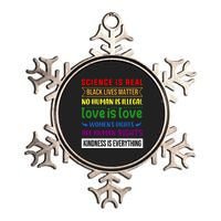 History Month Science Is Real Black Live Matter LGBT Pride Metallic Star Ornament