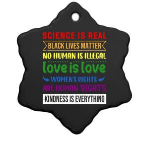 History Month Science Is Real Black Live Matter LGBT Pride Ceramic Star Ornament