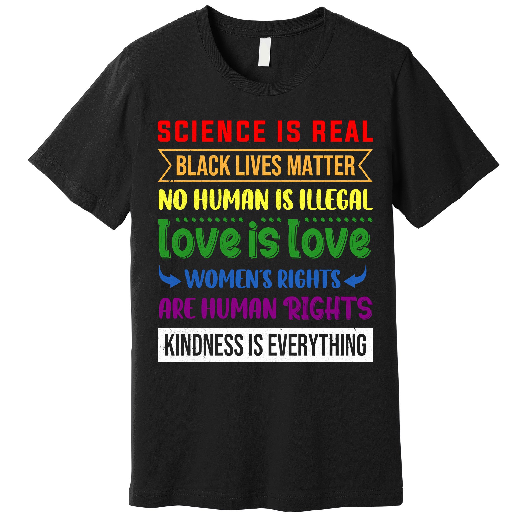 History Month Science Is Real Black Live Matter LGBT Pride Premium T-Shirt