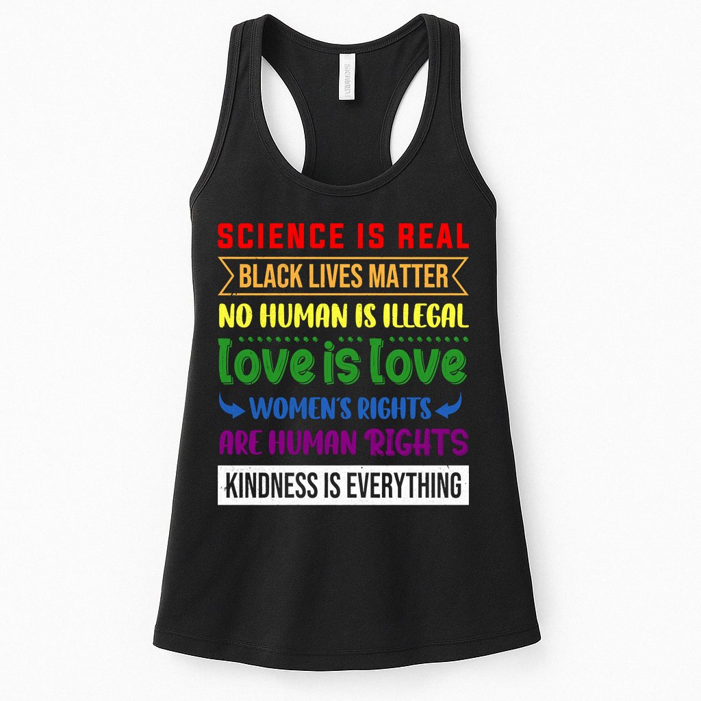 History Month Science Is Real Black Live Matter LGBT Pride Womens Tank Top