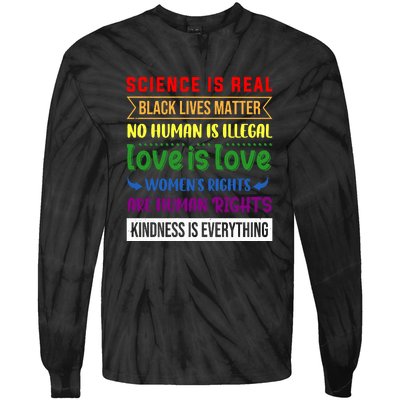 History Month Science Is Real Black Live Matter LGBT Pride Tie-Dye Long Sleeve Shirt