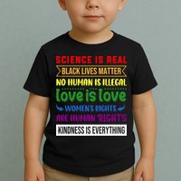 History Month Science Is Real Black Live Matter LGBT Pride Toddler T-Shirt