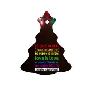 History Month Science Is Real Black Live Matter LGBT Pride Ceramic Tree Ornament