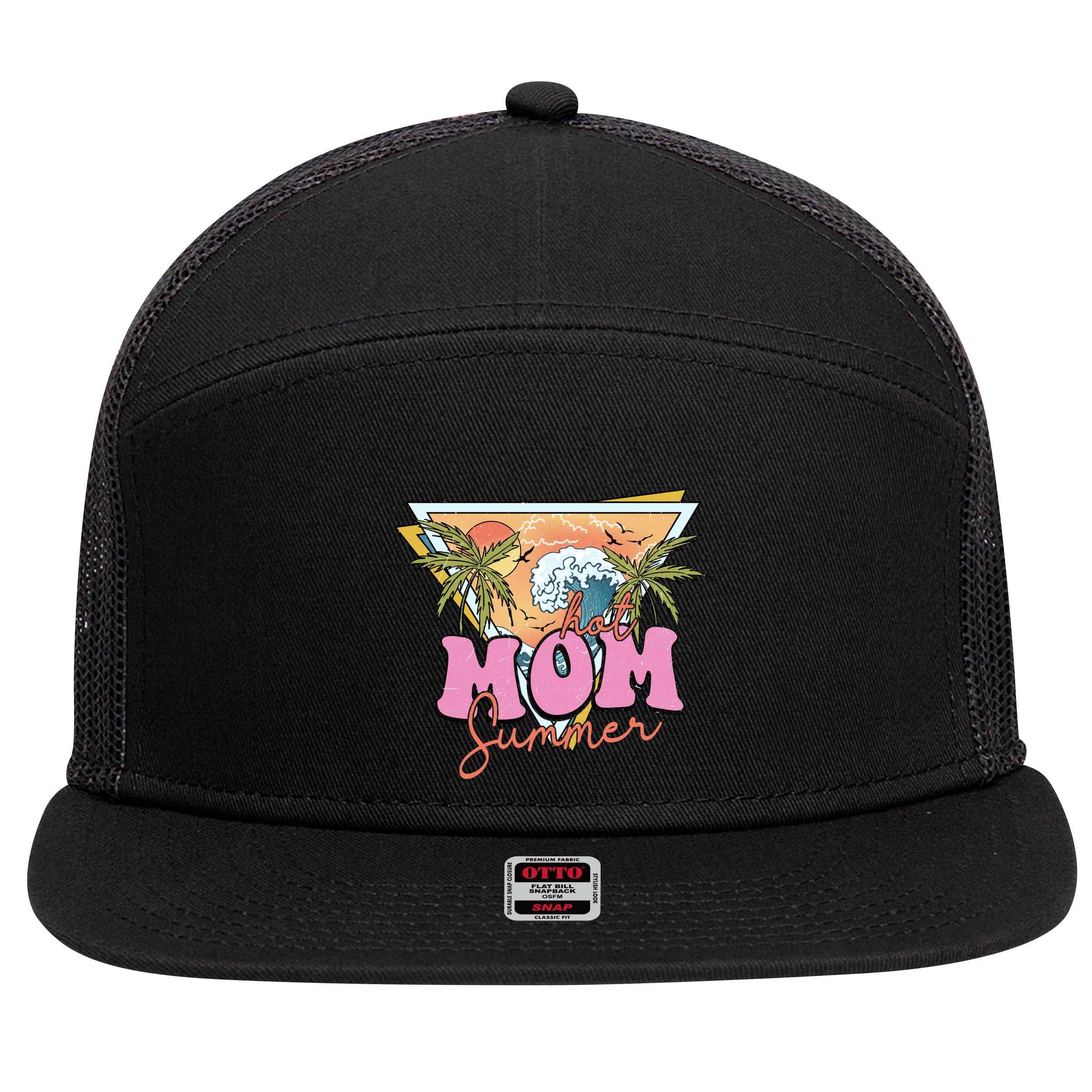 Hot Mom Summer 7 Panel Mesh Trucker Snapback Hat
