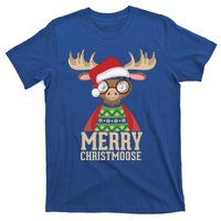 Hipster Moose Santa Hat Merry Christmoose Christmas Great Gift T-Shirt