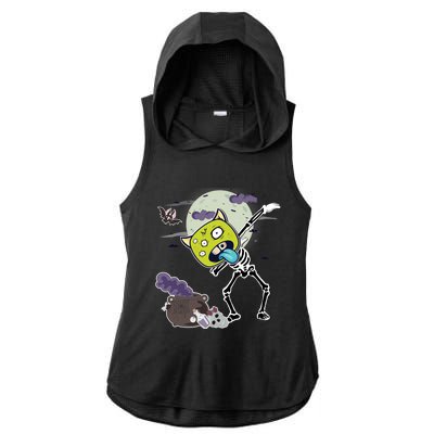 Halloween Monster Skeleton Dabbing Great Gift Ladies PosiCharge Tri-Blend Wicking Draft Hoodie Tank