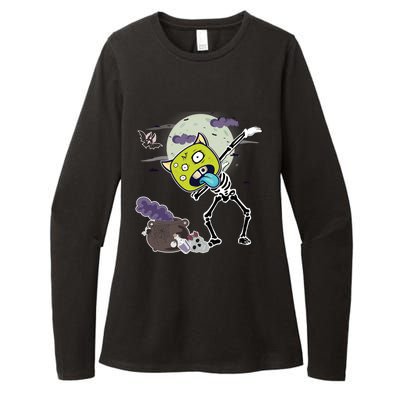 Halloween Monster Skeleton Dabbing Great Gift Womens CVC Long Sleeve Shirt