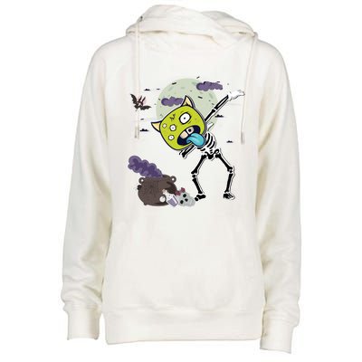 Halloween Monster Skeleton Dabbing Great Gift Womens Funnel Neck Pullover Hood