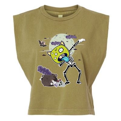 Halloween Monster Skeleton Dabbing Great Gift Garment-Dyed Women's Muscle Tee