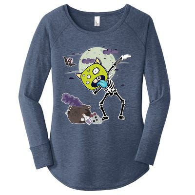 Halloween Monster Skeleton Dabbing Great Gift Women's Perfect Tri Tunic Long Sleeve Shirt