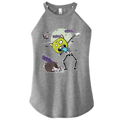 Halloween Monster Skeleton Dabbing Great Gift Women's Perfect Tri Rocker Tank