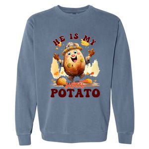 Hes My Sweet Potato Yes I Yam Fall Couples Matching Tees Cool Gift Garment-Dyed Sweatshirt