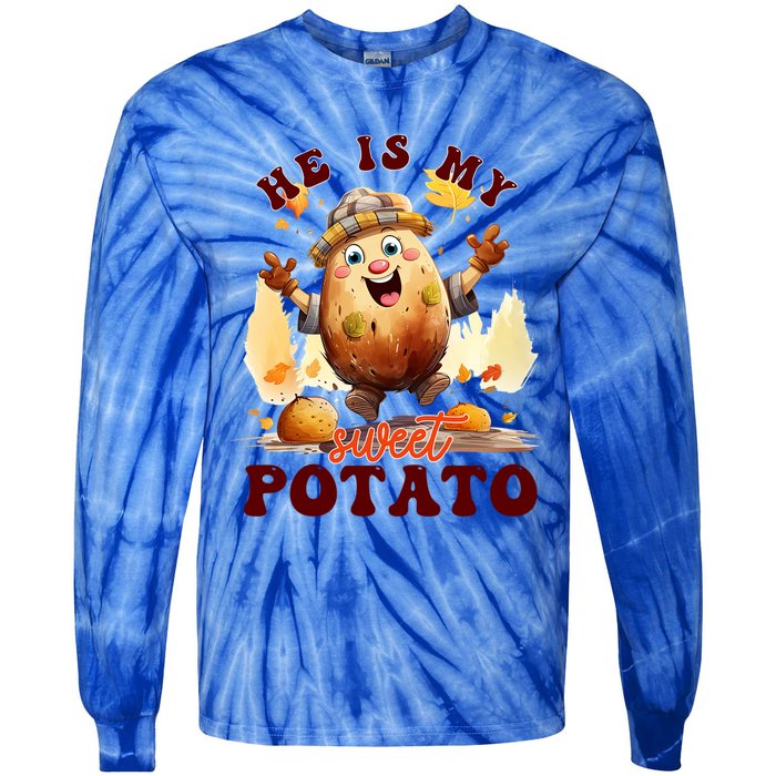 Hes My Sweet Potato Yes I Yam Fall Couples Matching Tees Cool Gift Tie-Dye Long Sleeve Shirt