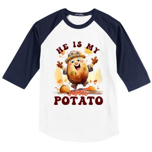 Hes My Sweet Potato Yes I Yam Fall Couples Matching Tees Cool Gift Baseball Sleeve Shirt