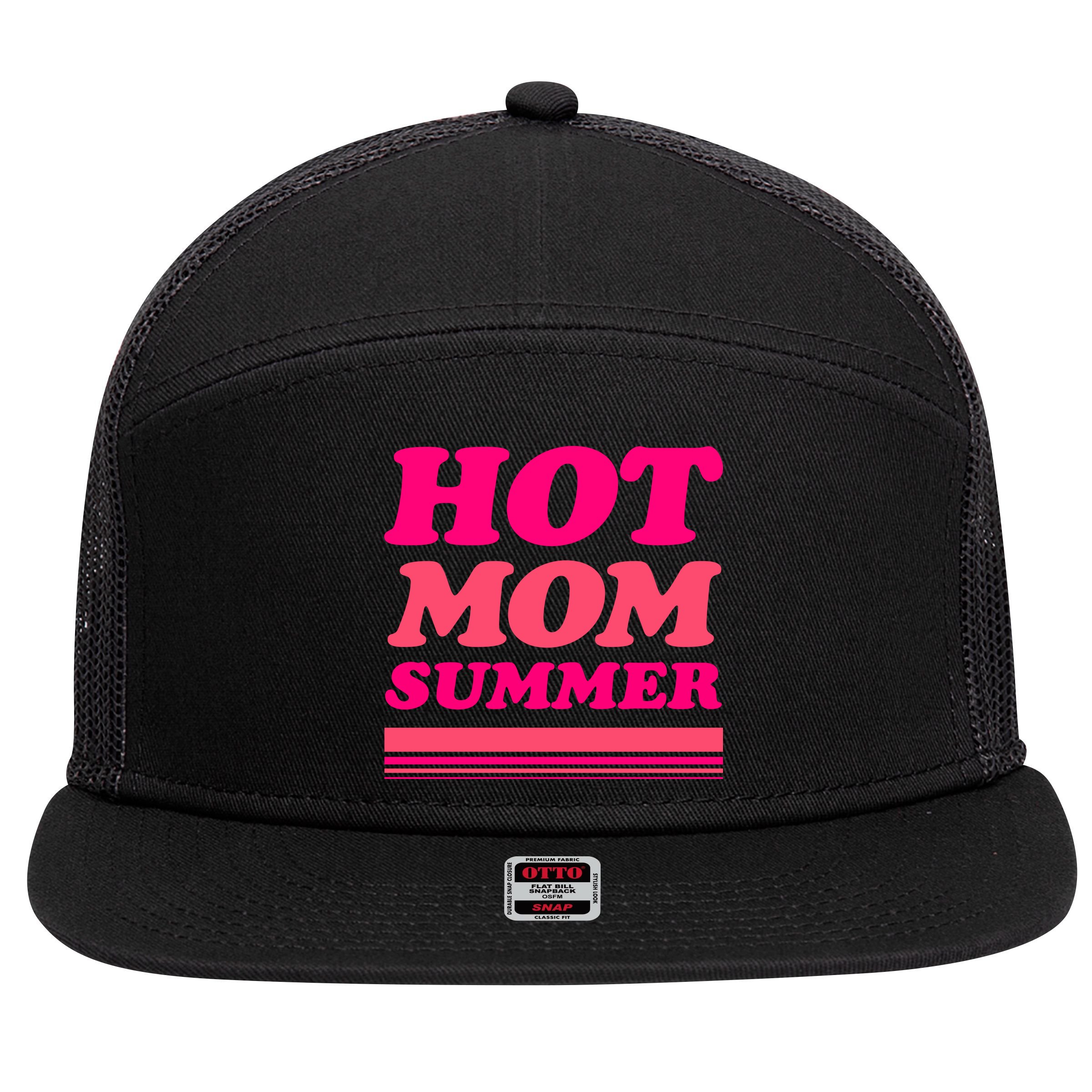 Hot Mom Summer 7 Panel Mesh Trucker Snapback Hat