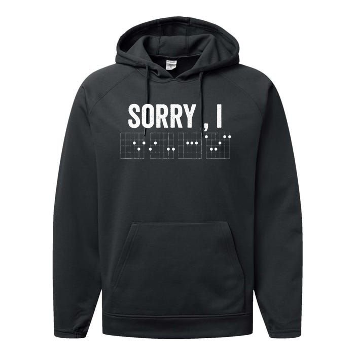 Hidden Message Sorry IDGAF Chords Guitar Performance Fleece Hoodie