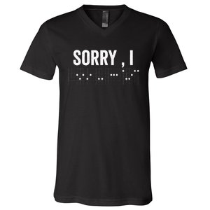 Hidden Message Sorry IDGAF Chords Guitar V-Neck T-Shirt