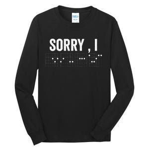 Hidden Message Sorry IDGAF Chords Guitar Tall Long Sleeve T-Shirt