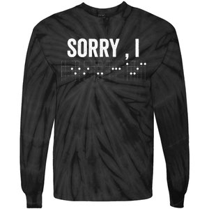 Hidden Message Sorry IDGAF Chords Guitar Tie-Dye Long Sleeve Shirt