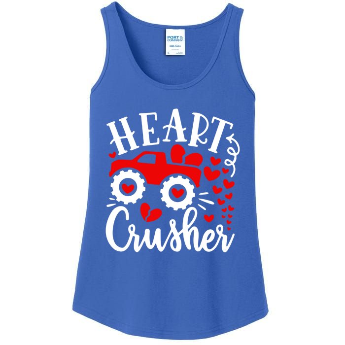 Heart Monster Truck Crusher Cute Gift Funny Valentine's Day Gift Ladies Essential Tank