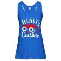 Heart Monster Truck Crusher Cute Gift Funny Valentine's Day Gift Ladies Essential Flowy Tank