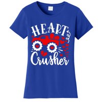 Heart Monster Truck Crusher Cute Gift Funny Valentine's Day Gift Women's T-Shirt